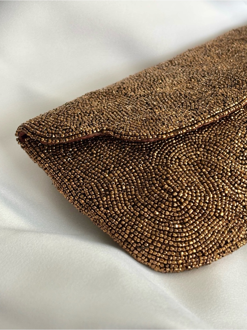 Vintage Walborg Bronze Beaded Evening Clutch Purse Made in Japan - Picture 5 of 10